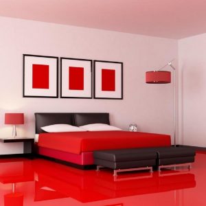 شیشه رنگی قرمز برای اتاق خواب - تترافرم