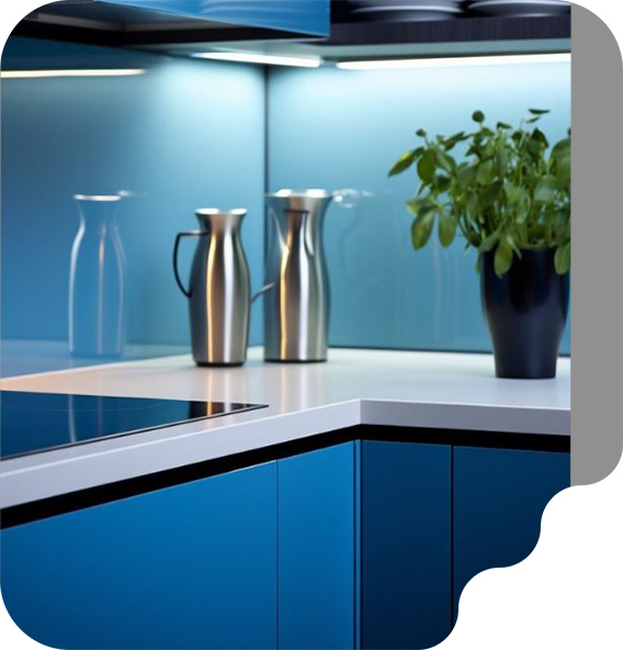 کاربرد شیشه رنگی بین کابینتی