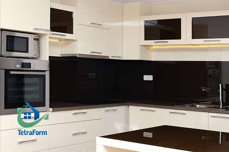 قیمت شیشه رنگی بین کابینت 